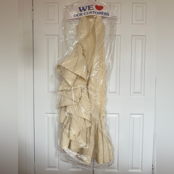 Rosie Assoulin Whoopsy Daisy Wedding Dress Ruffle Skirt Silk Faille - Picture 8 of 12